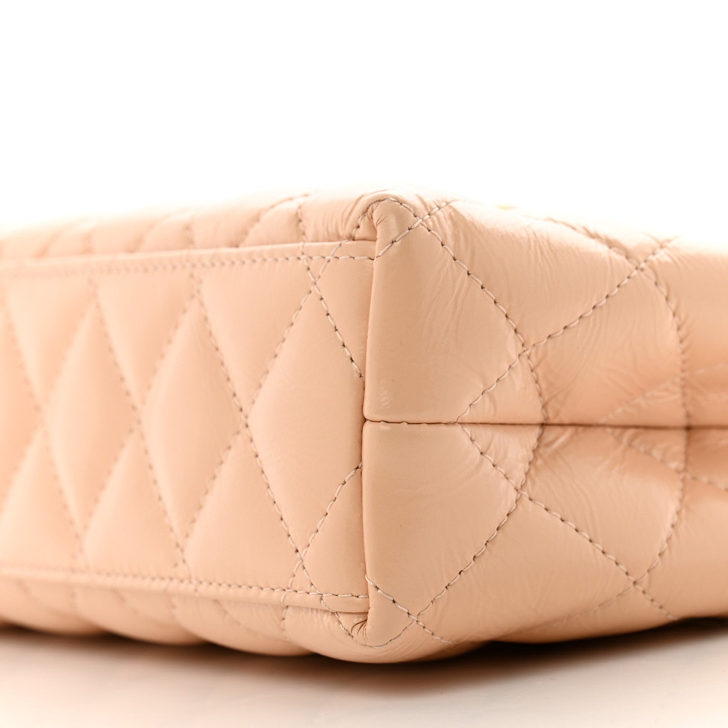 Chanel Shiny Aged Calfskin Quilted Nano Kelly Shopper Beige 10 of 10