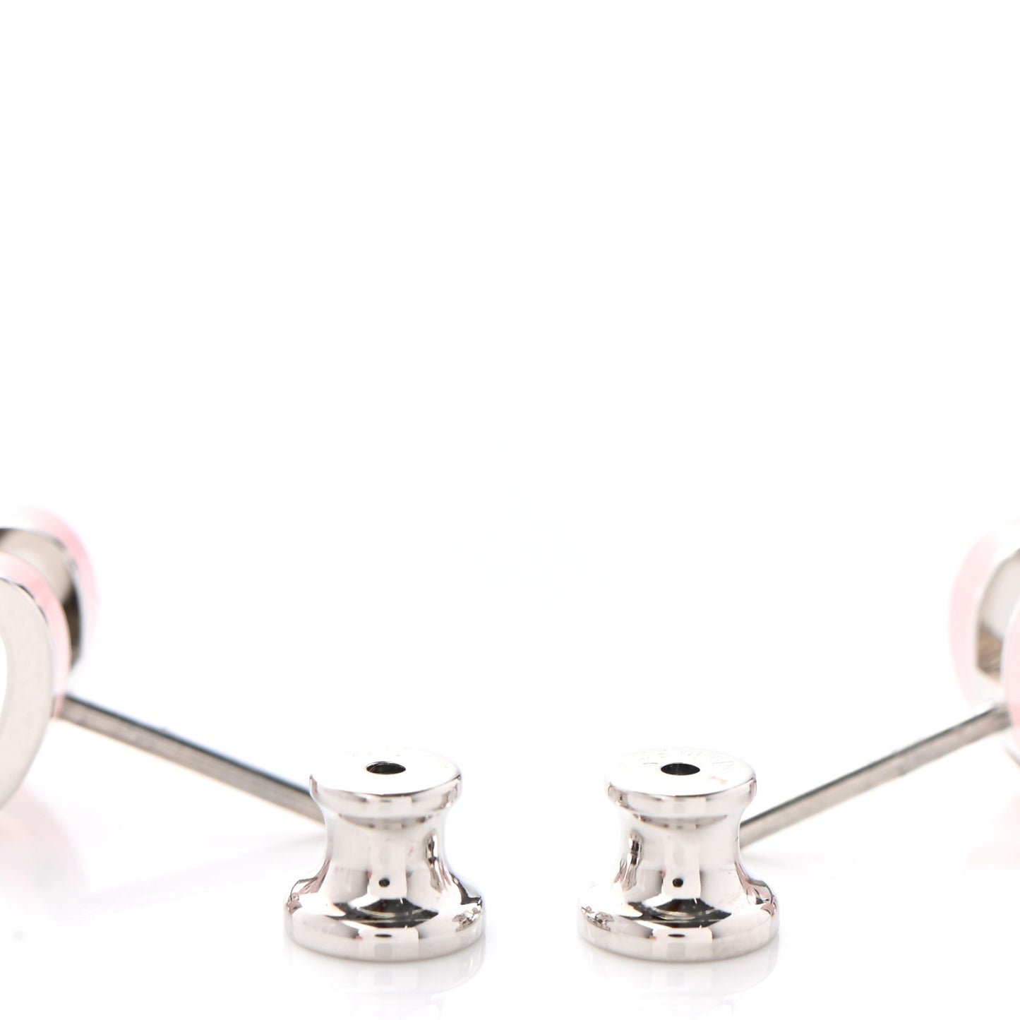 Palladium Lacquered Mini Pop H Earrings Rose Dragee