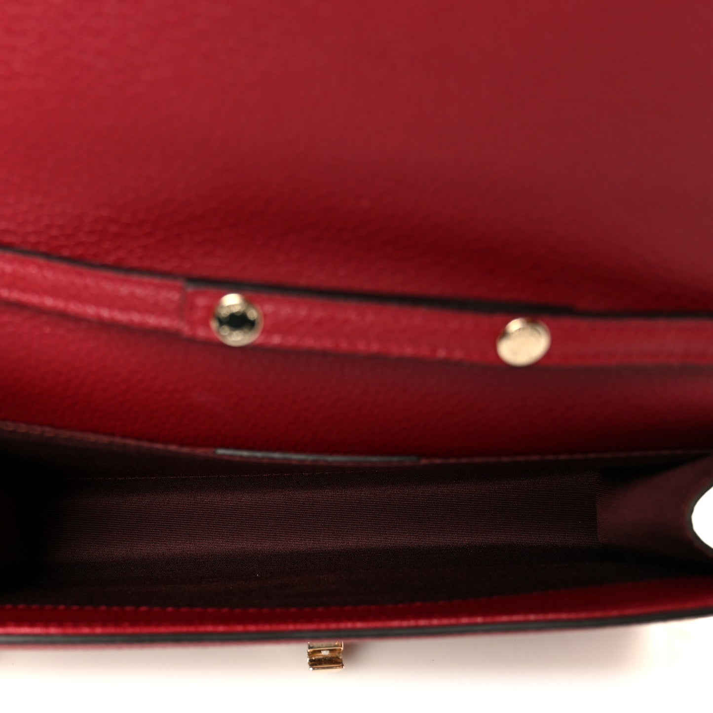 Pebbled Calfskin Gancini Chain Crossbody Red