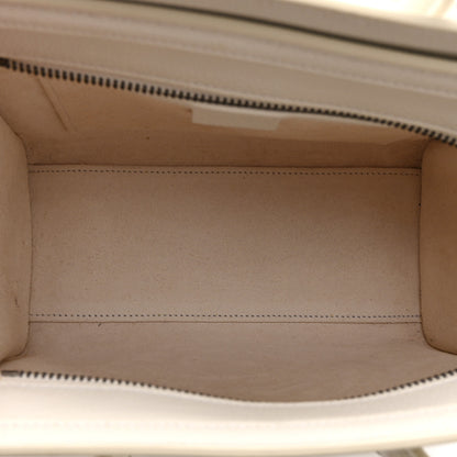 Celine Drummed Calfskin Nano Luggage White 5 of 11