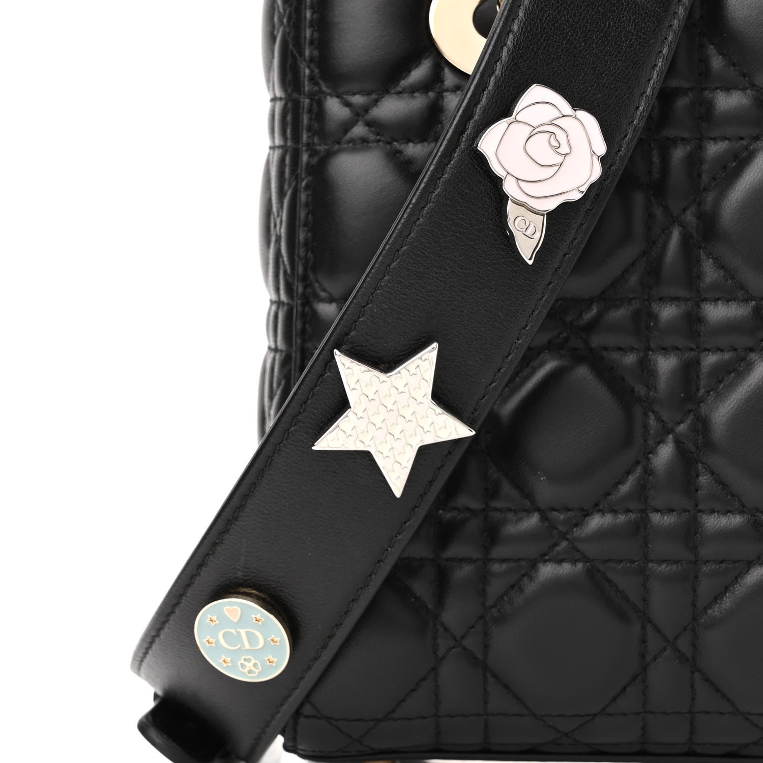 Christian Dior Lambskin Cannage Small Lucky Badges My Lady Dior Black 7 of 9