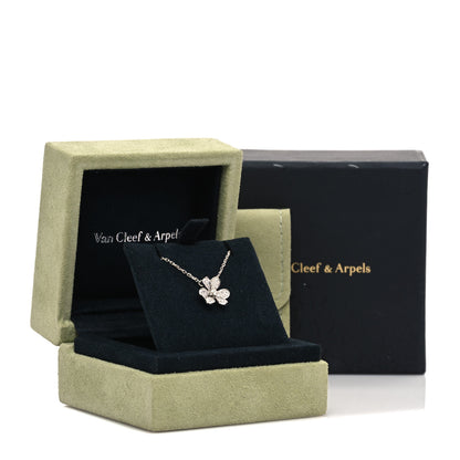 Van Cleef & Arpels 18K White Gold Diamond Mini Frivole Pendant Pave Necklace 8 of 8