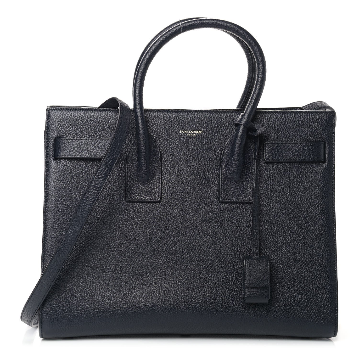 Saint Laurent Grained Calfskin Small Sac De Jour Navy 1 of 9