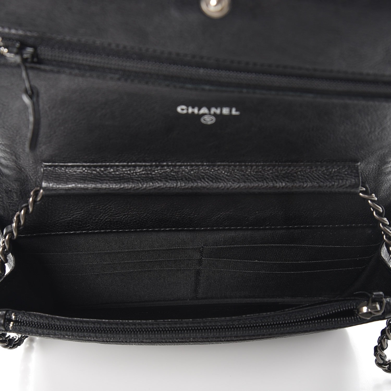 Chanel Calfskin Quilted Chain Around Boy Wallet On Chain WOC Black 5 of 10