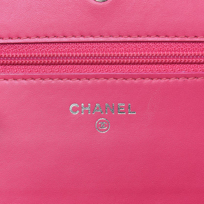 Chanel Patent Quilted Wallet On Chain WOC Fuchsia 6 of 16