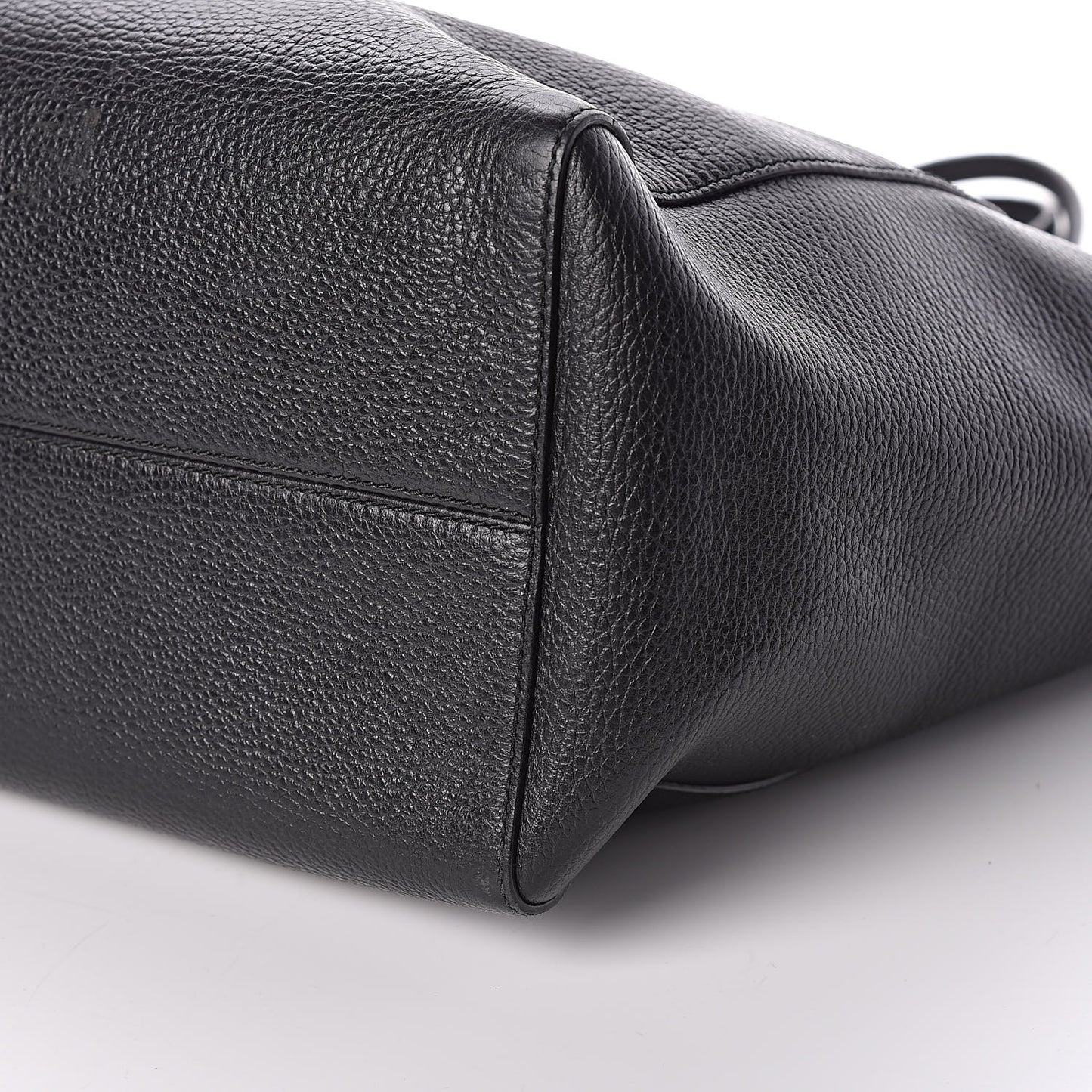 Pebbled Calfskin Medium Swing Tote Black