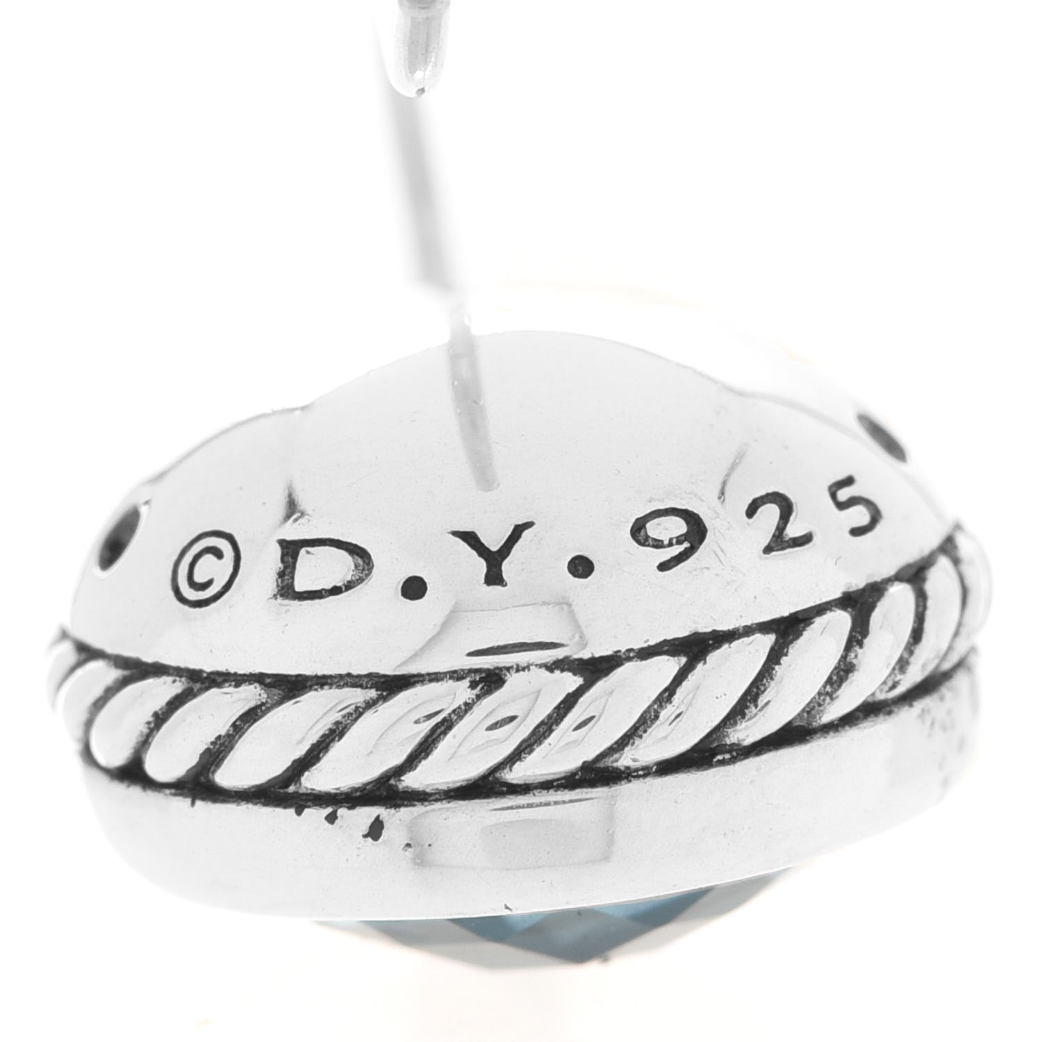 David Yurman Sterling Silver Blue Topaz 12mm Color Classics Drop Earrings 4 of 4