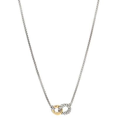 David Yurman Sterling Silver 18K Yellow Gold Belmont Pendant Necklace 1 of 4
