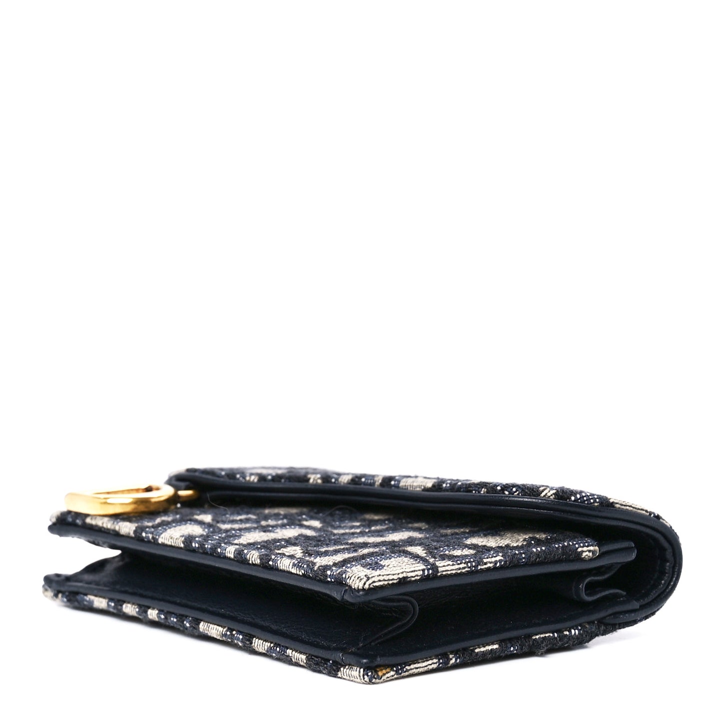 Oblique Saddle Card Holder Blue