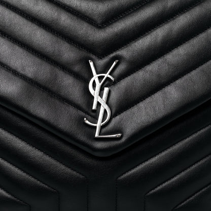 Saint Laurent Calfskin Y Quilted Monogram Large Loulou Chain Satchel Black 8 of 17