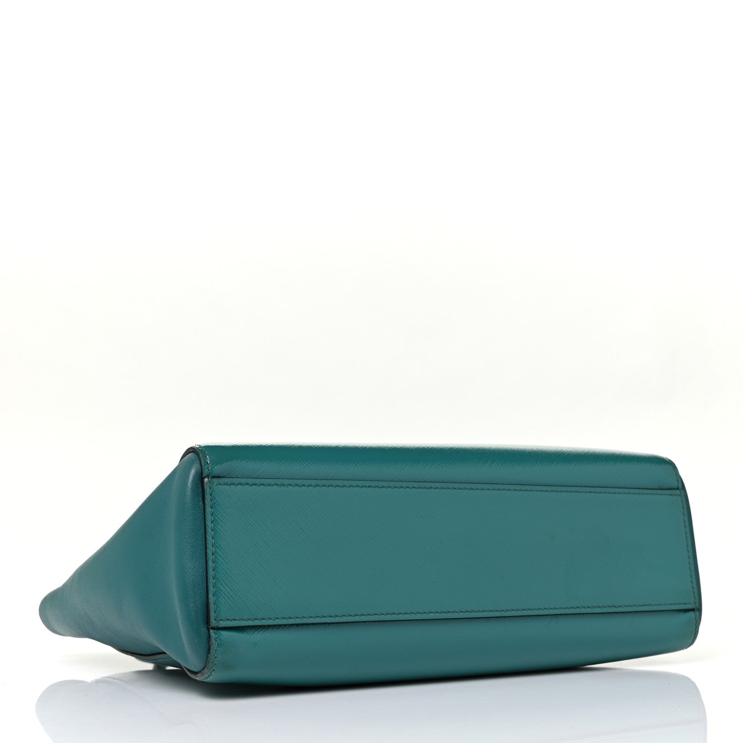 Prada Saffiano Soft Calfskin Small Zippered Tote Turchese 3 of 8