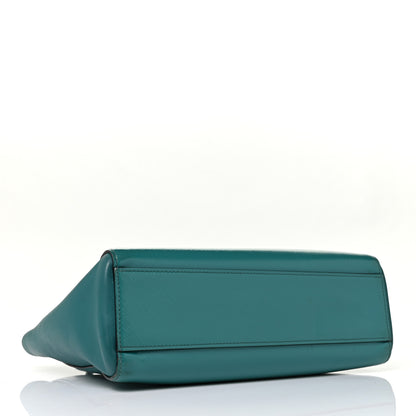 Prada Saffiano Soft Calfskin Small Zippered Tote Turchese 3 of 8