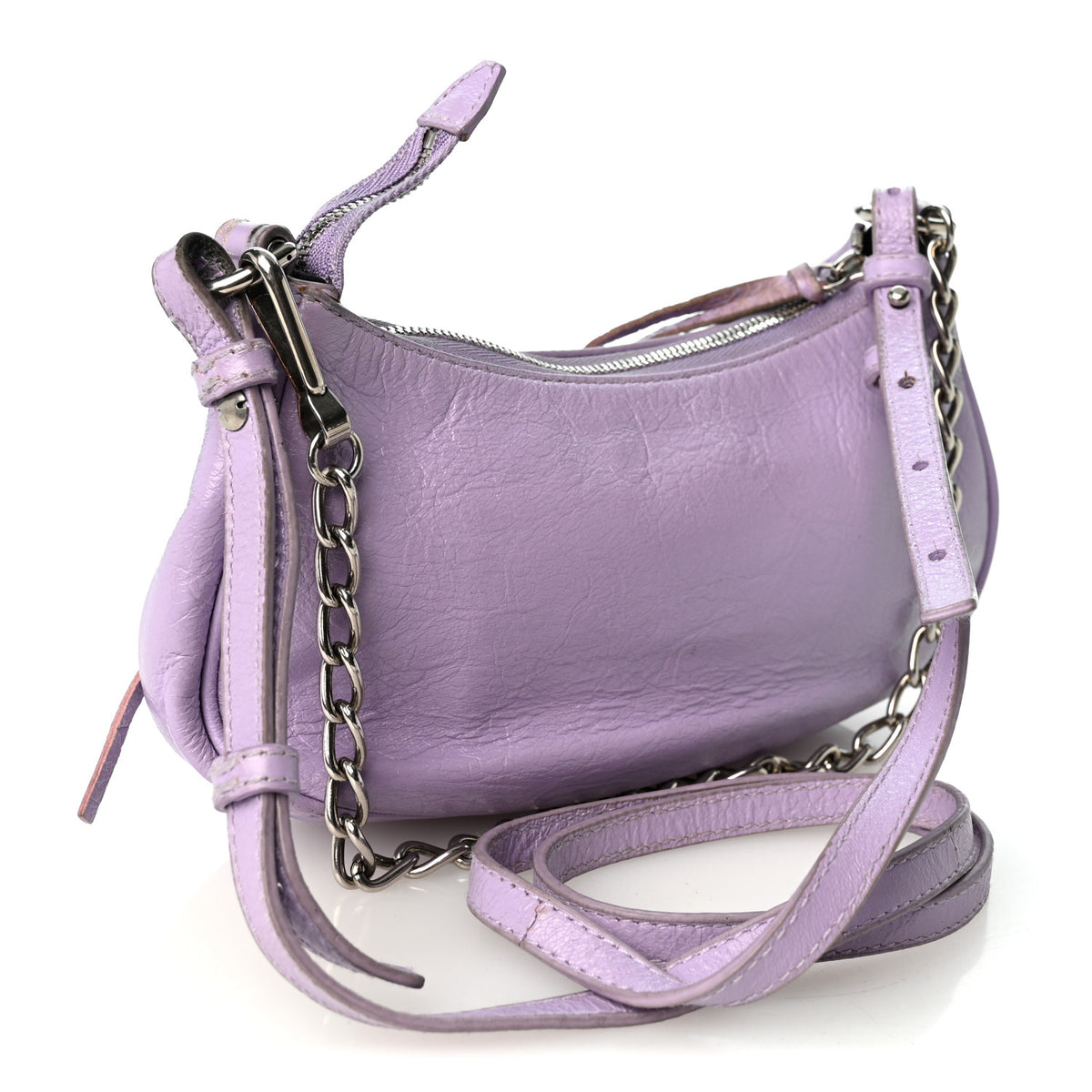 Balenciaga Agneau Arena Le Cagole Mini Purse With Chain Lilac 3 of 10