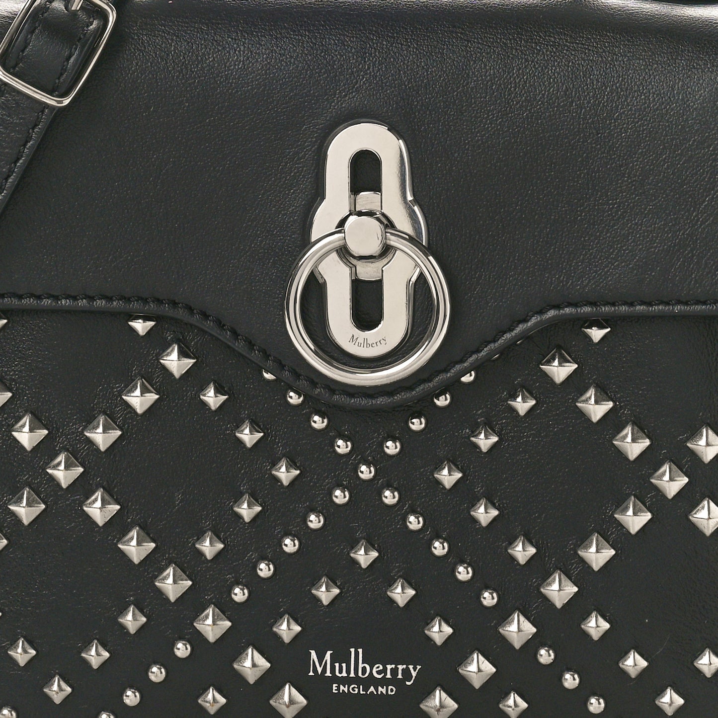 Calfskin Studded Micro Seaton Black