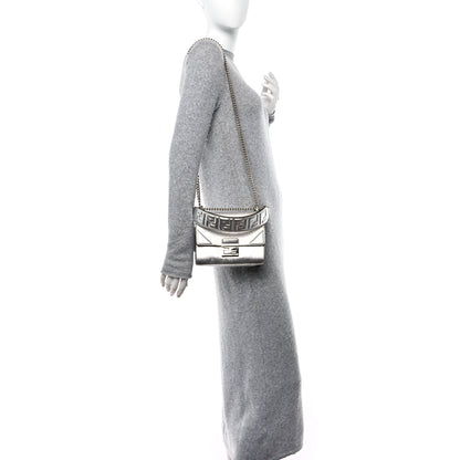 Fendi Vitello Catalan Mirror F is Fendi Small Kan U Shoulder Bag Argento 2 of 20