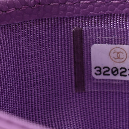 Chanel Caviar Quilted Card Holder Purple 11 of 12