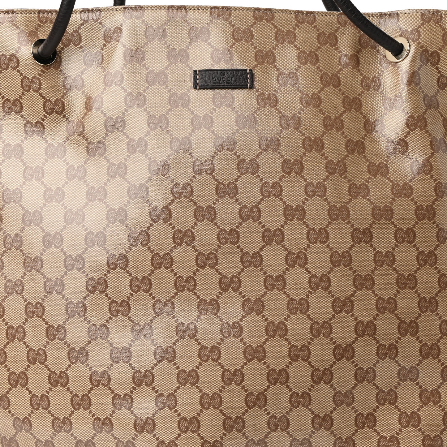 Crystal Monogram Tote Dark Brown