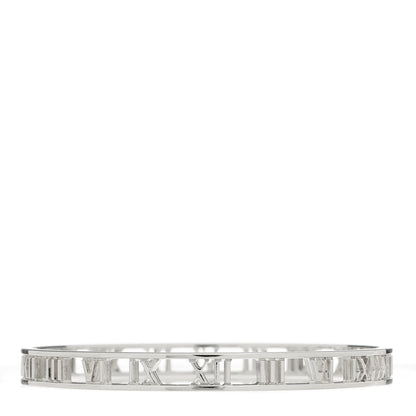 Tiffany Sterling Silver Narrow Atlas Open Bangle Bracelet 1 of 3