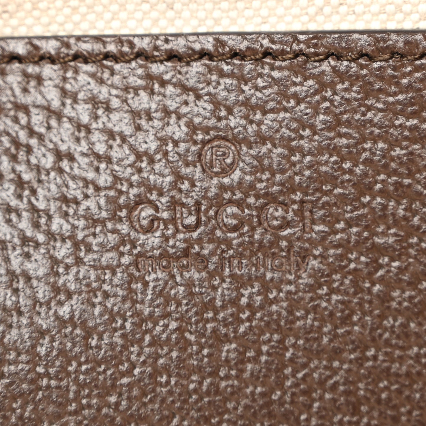 GG Supreme Monogram Textured Dollar Calfskin Web Ophidia Wristlet Shoulder Bag Beige Ebony New Acero