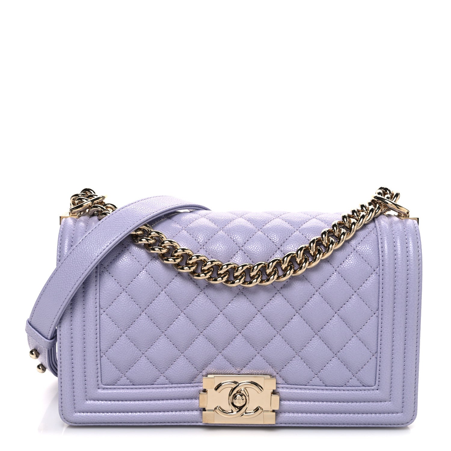 Chanel Caviar Quilted Medium Boy Flap Light Purple 1 of 12