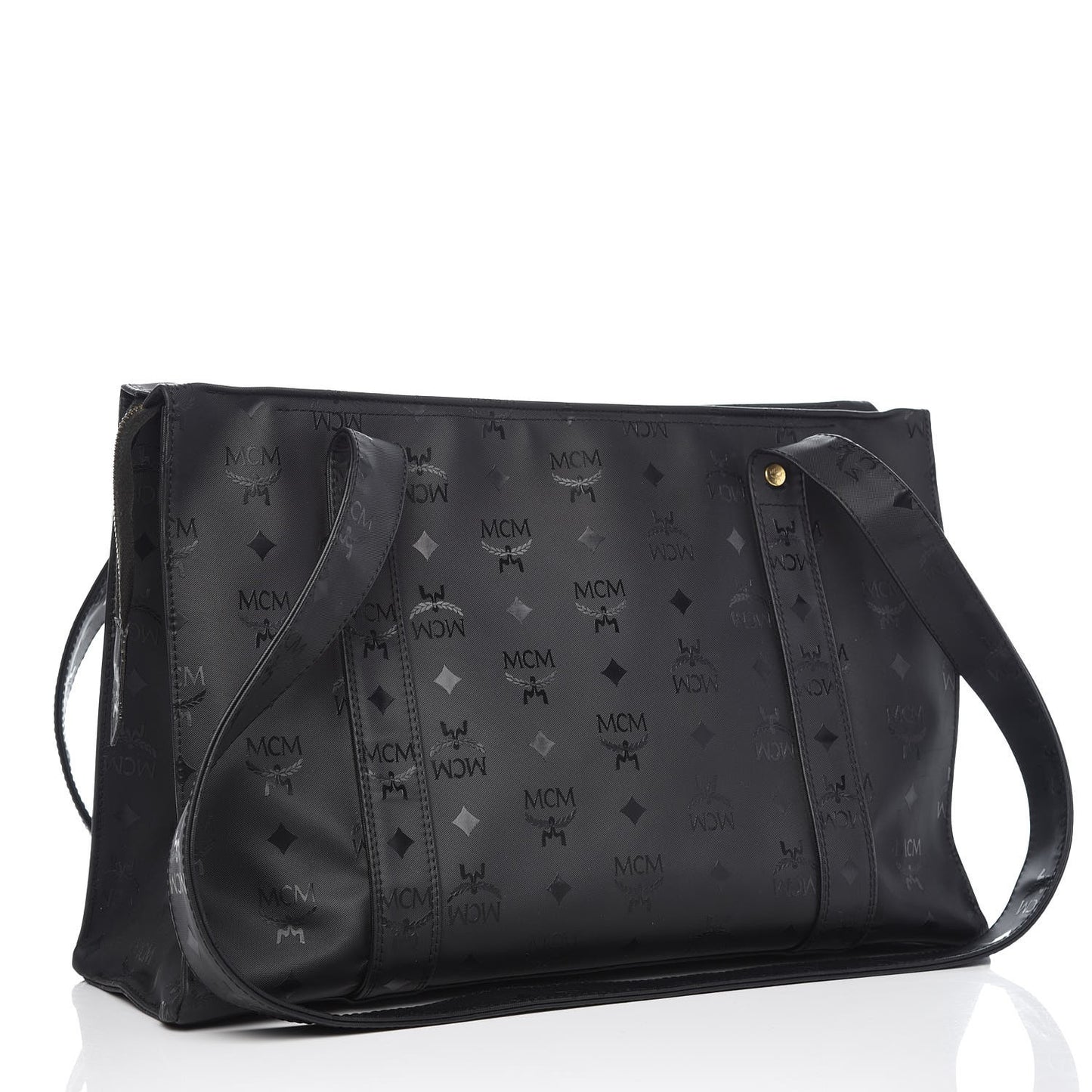 Monogram Coated Canvas Tote Bag Black
