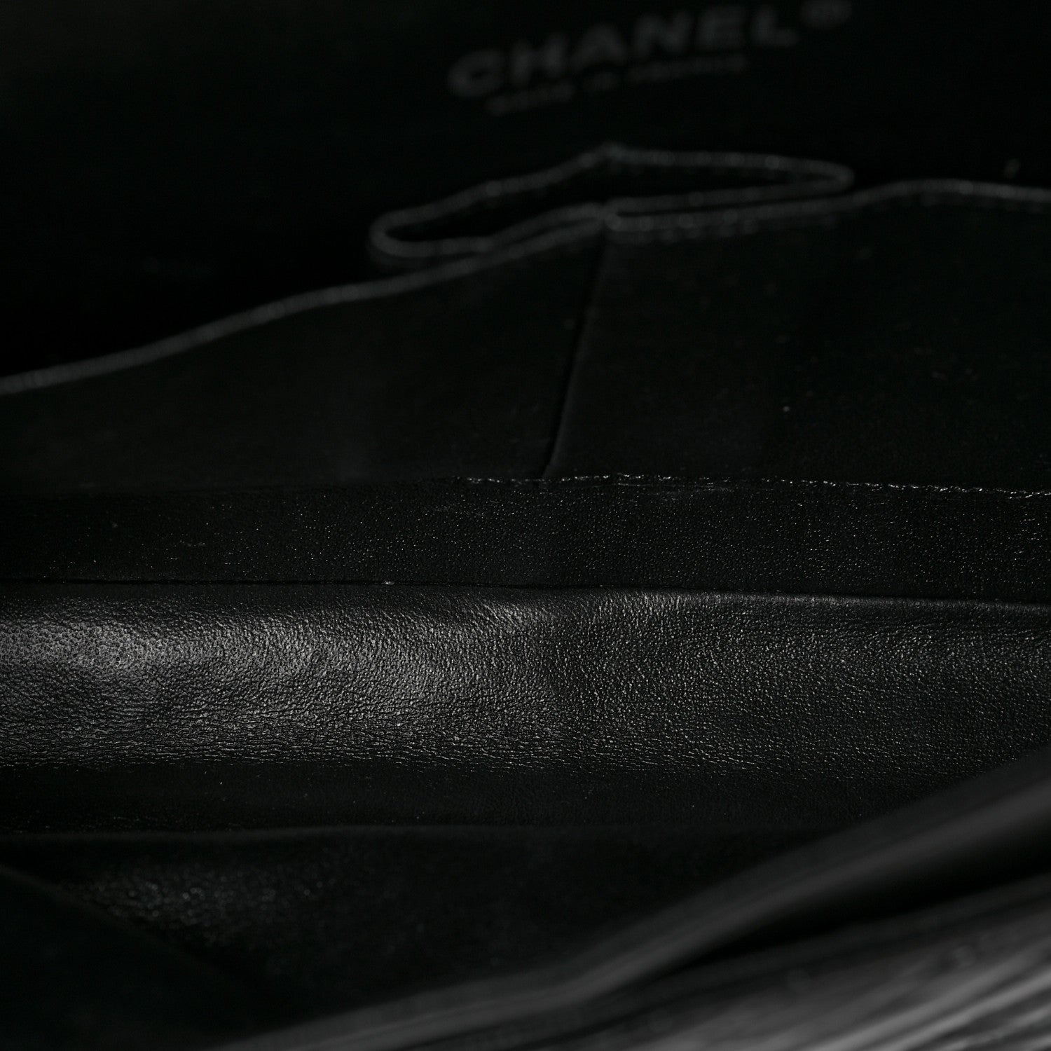 Chanel Metallic Patent Crumpled Calfskin Chevron Quilted Medium Double Flap So Black 5 of 8