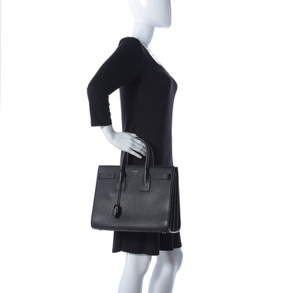 Saint Laurent Grained Calfskin Small Sac De Jour Black 3 of 13