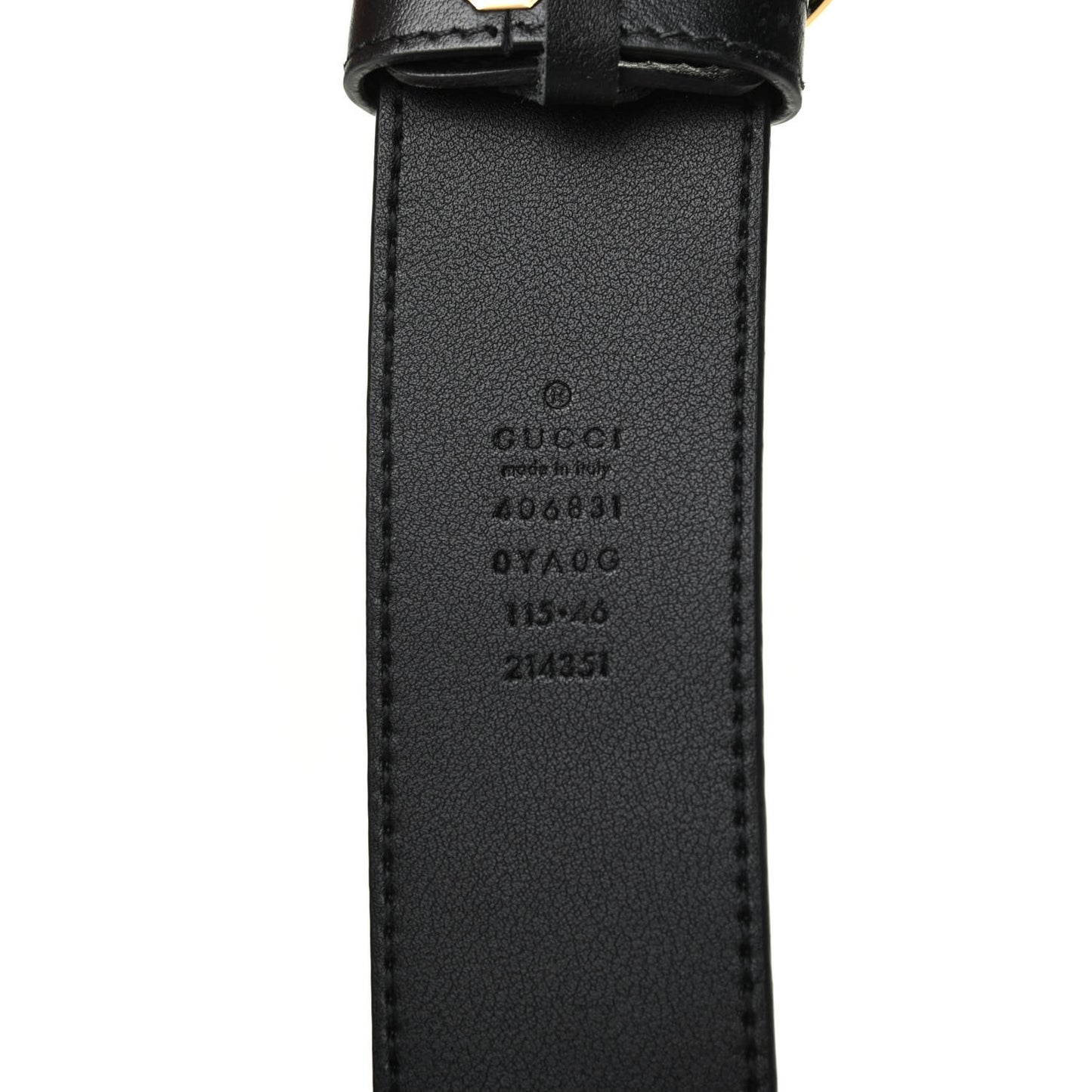 Plutone Calfskin Double G 40mm Belt 115 46 Black