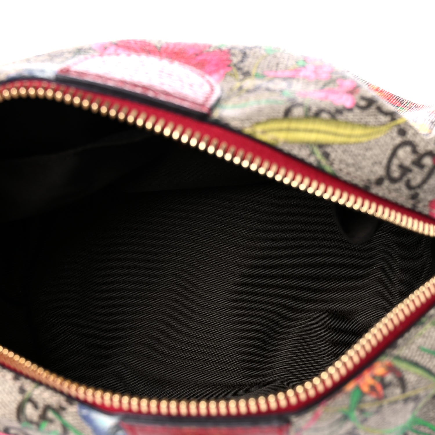 Gucci Soft GG Supreme Monogram Flora Calfskin Medium Ophidia Cosmetic Case Beige Ebony Multicolor Rosso 5 of 10