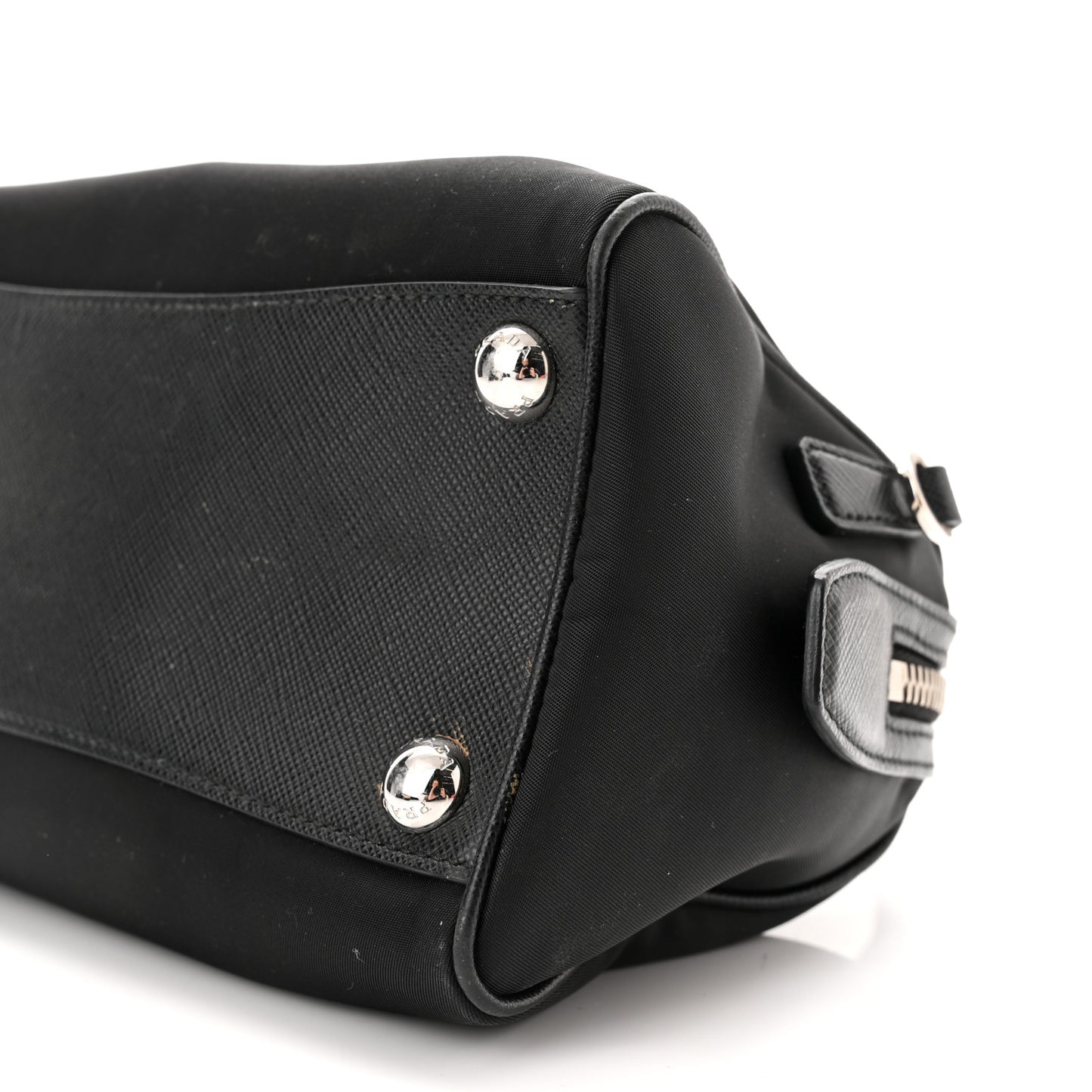 Nylon Saffiano Re-Edition 2005 Top Handle Crossbody Bag Black
