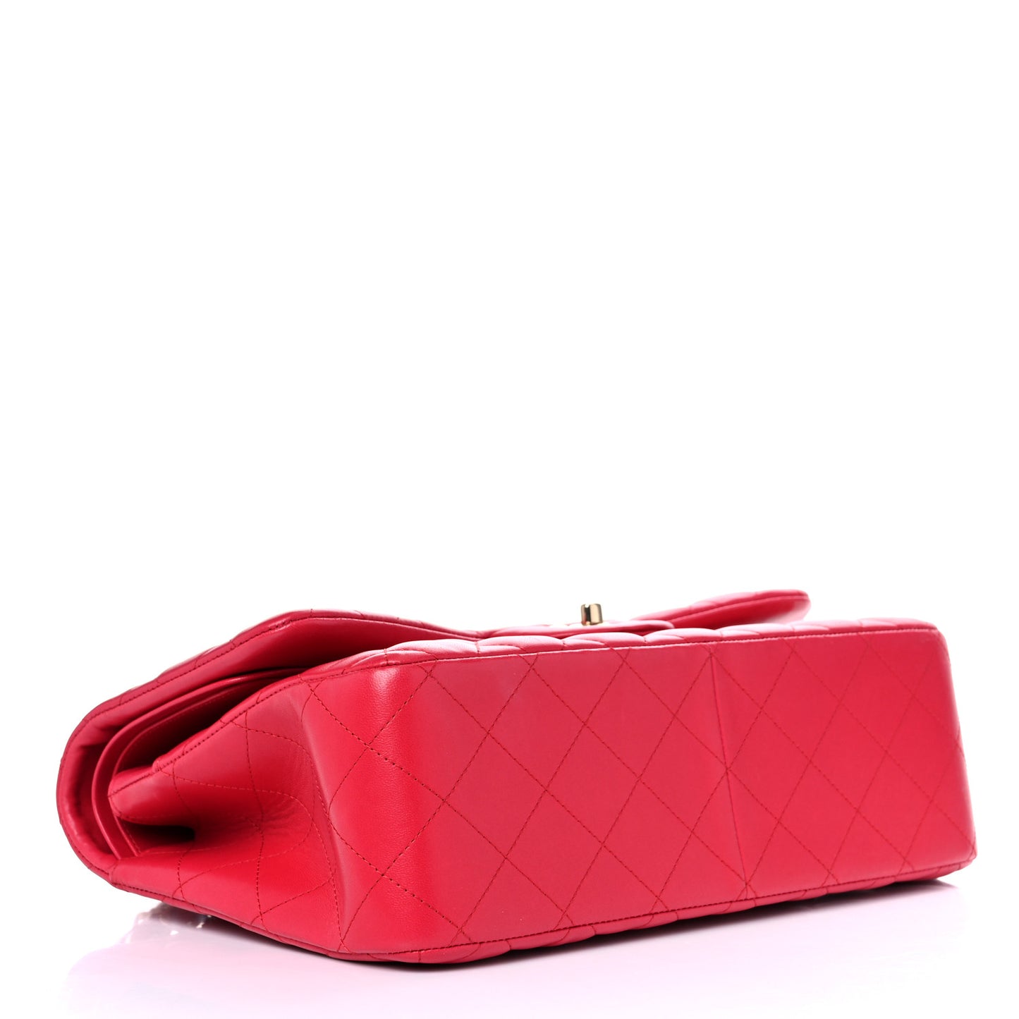 Lambskin Quilted Jumbo Double Flap Red