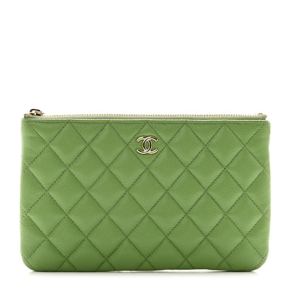 Chanel Caviar Quilted Cosmetic Case Green 1 of 10