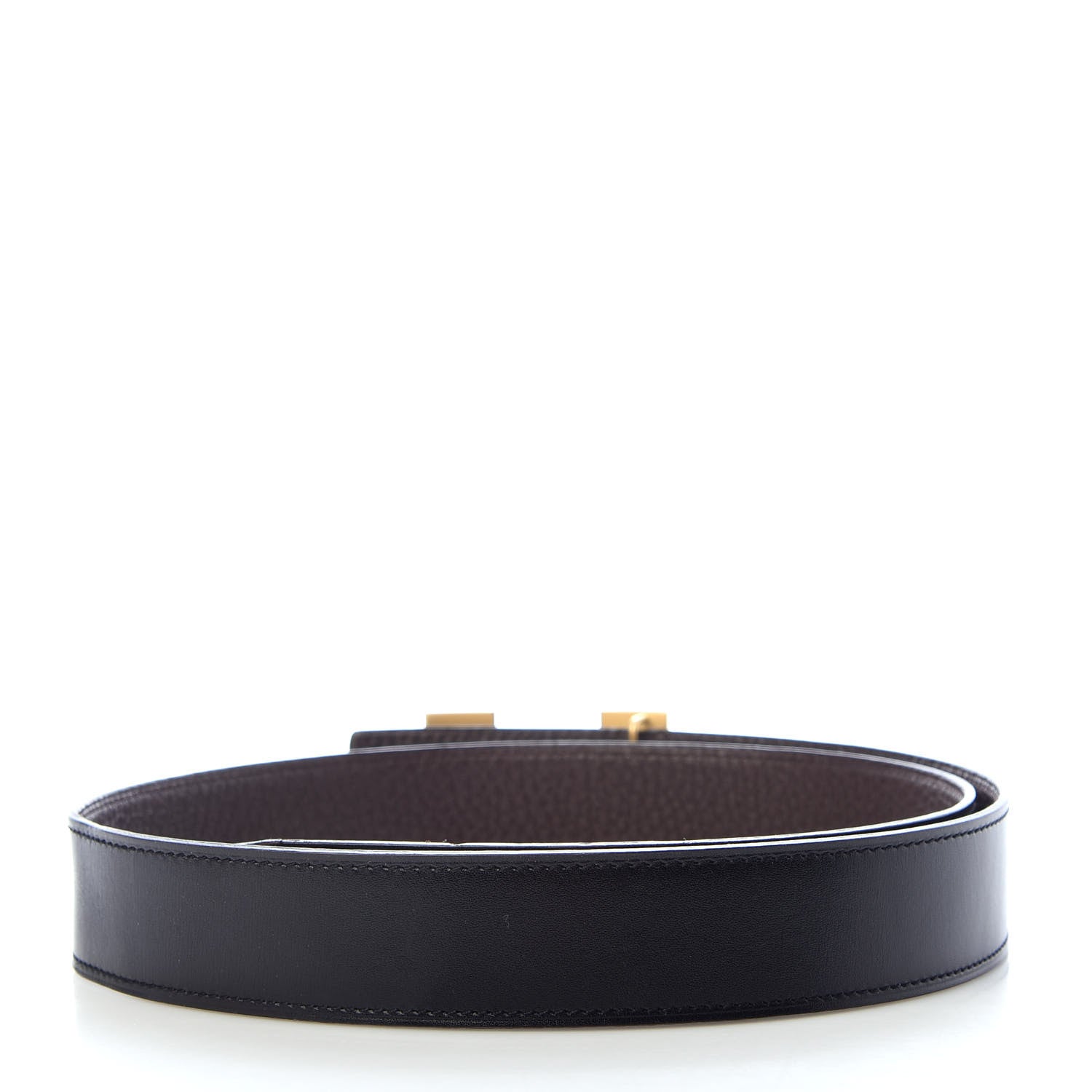 Hermes Box Togo 32mm H Belt 85 Black Chocolate 2 of 6