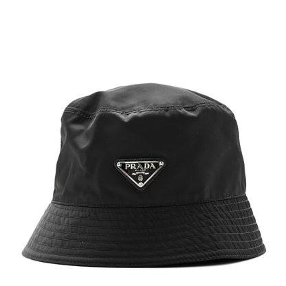 Prada Re-Nylon Metal Triangle Logo Womens Bucket Hat S Black 3 of 10