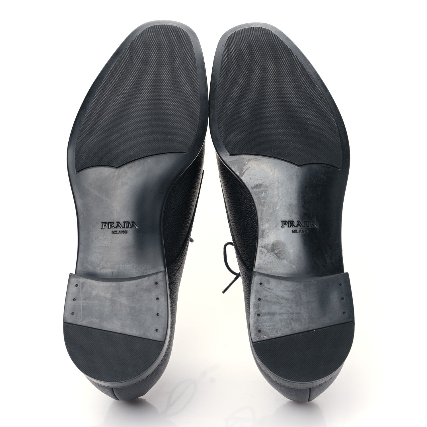 Prada Saffiano Mens Plain Toe Derby Loafers 8.5 Black 5 of 9