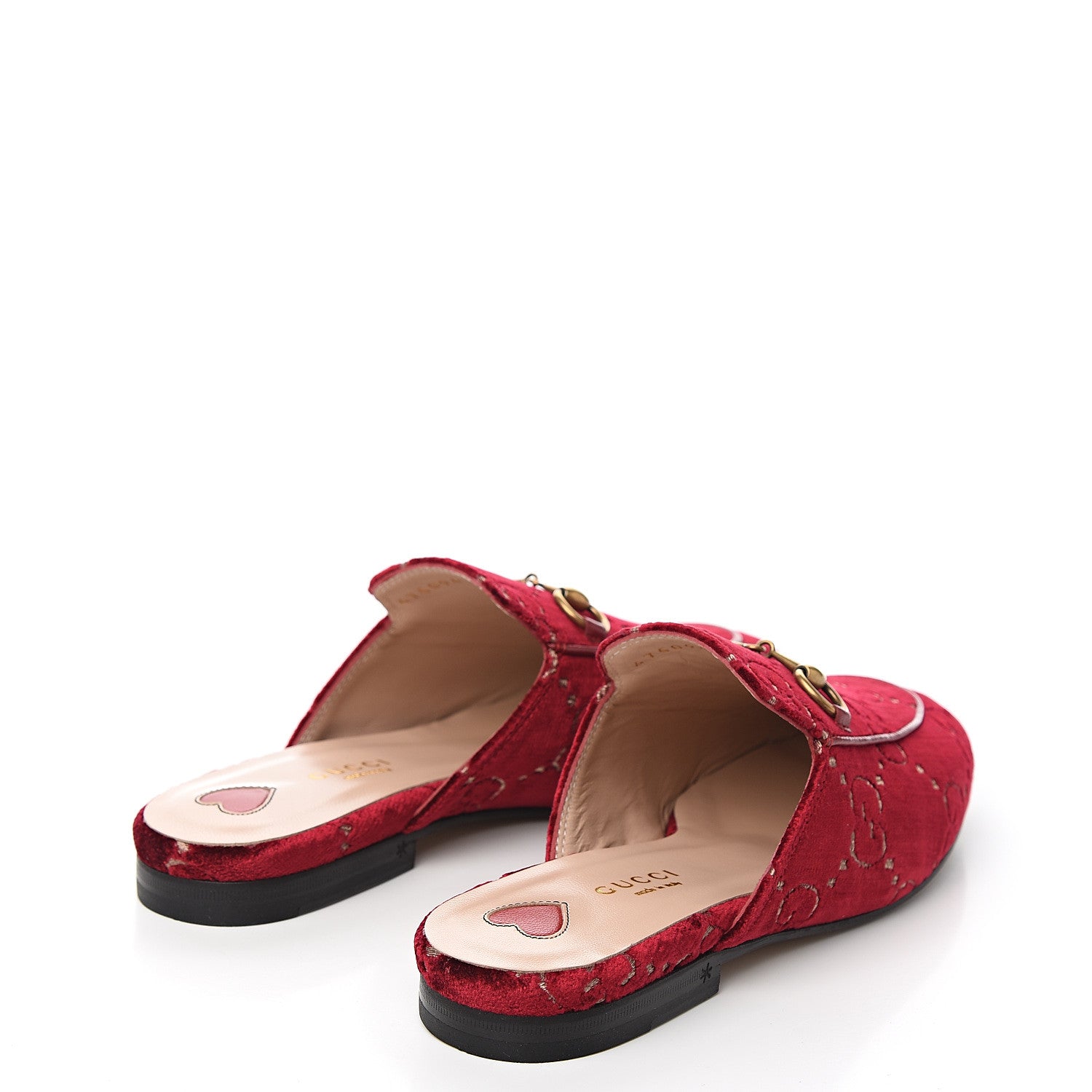 Gucci Velvet GG Monogram Womens Princetown Slippers 35.5 Red Cipria 4 of 9