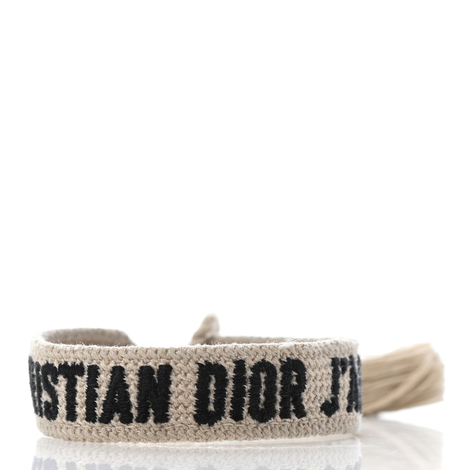 Christian Dior Woven Cotton J'Adior Friendship Bracelet Set Denim Blue Beige 2 of 5