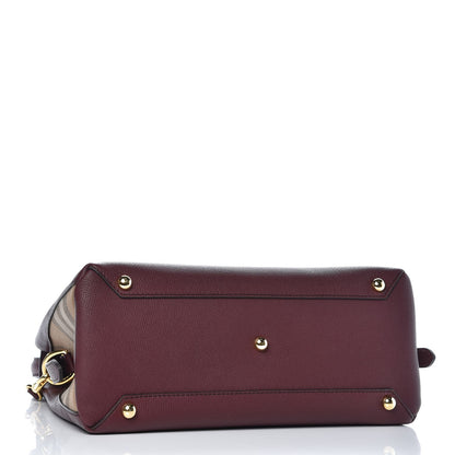 Burberry Derby Calfskin House Check Medium Camberley Burgundy 4 of 11