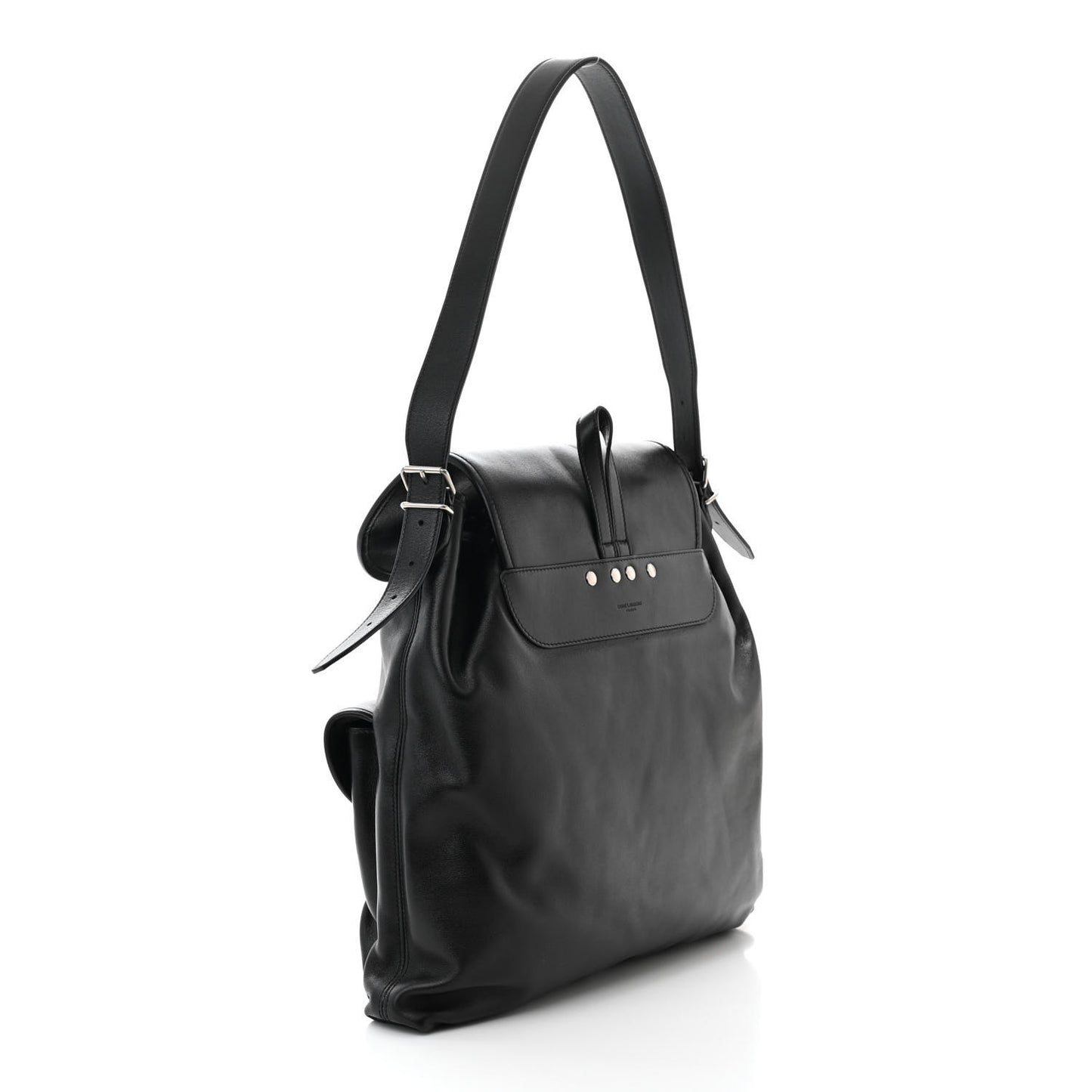 Calfskin Shoulder Backpack Bag Black