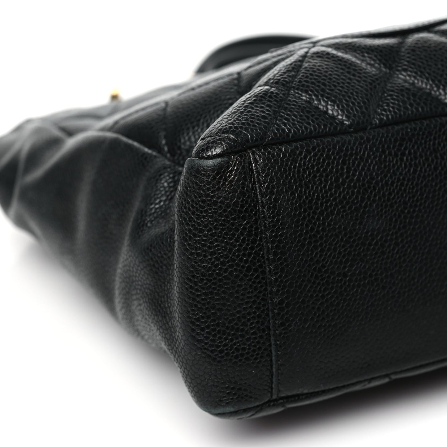 Caviar Quilted Petit Shopping Tote PST Black