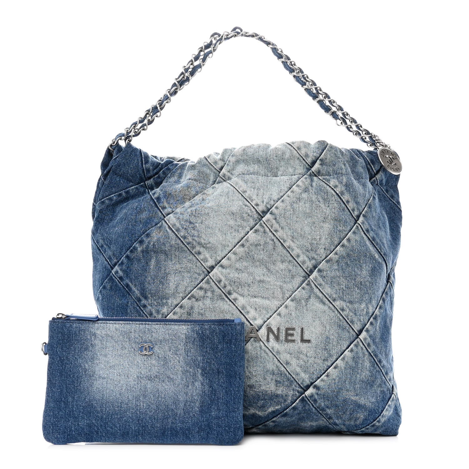 Chanel Denim Quilted Chanel 22 Blue 1 of 12