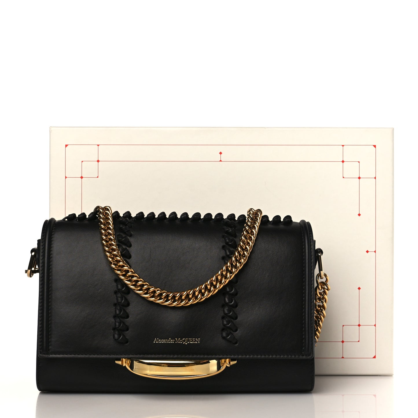 Calfskin Braided The Story Shoulder Bag Black