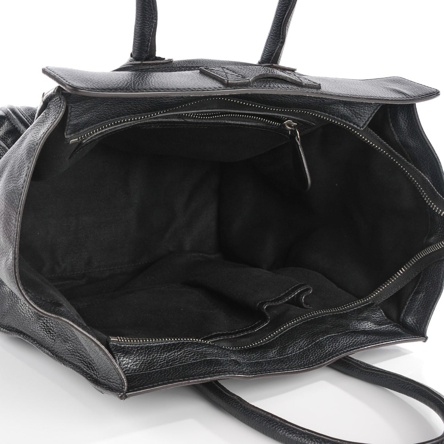 Drummed Calfskin Mini Luggage Black