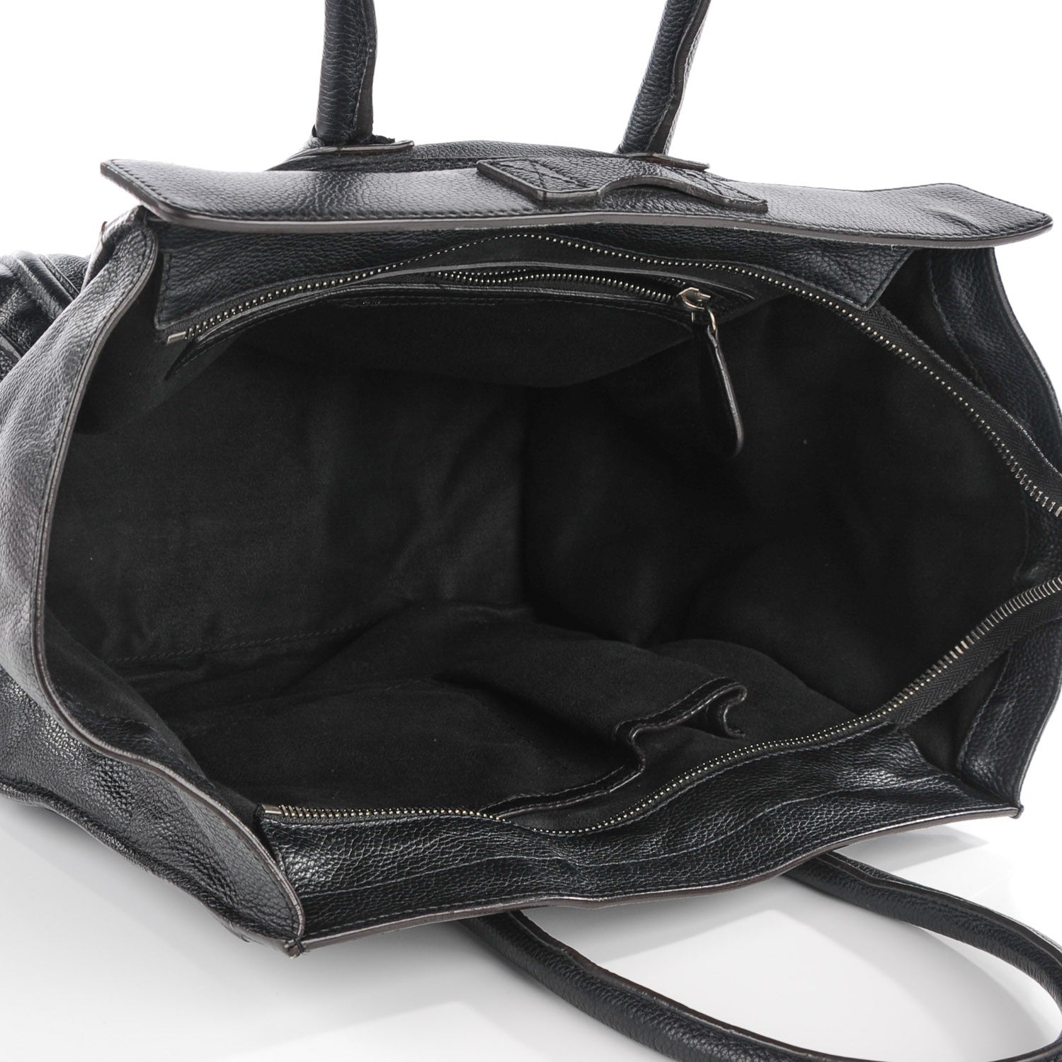 Celine Drummed Calfskin Mini Luggage Black 6 of 8
