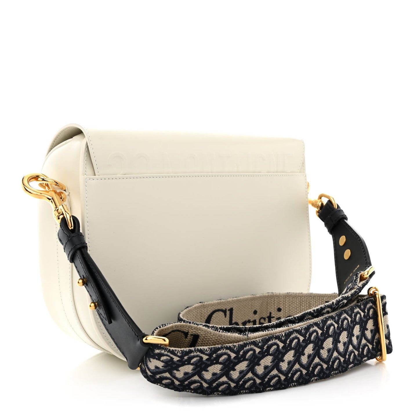 Box Calfskin Large Bobby Flap White