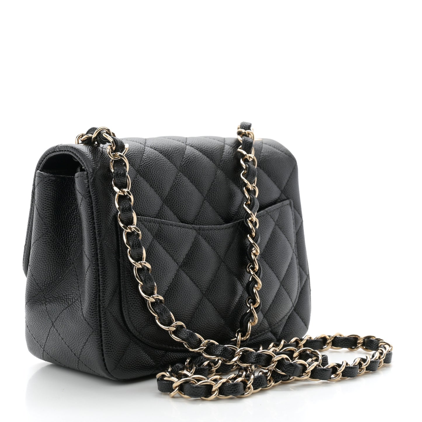 Caviar Quilted Mini Square Flap Black