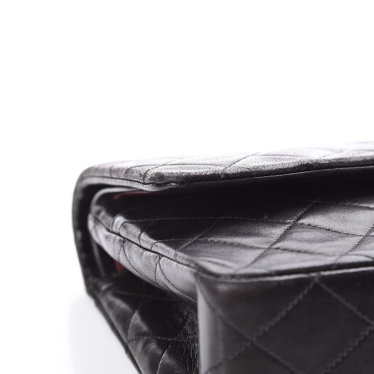 Chanel Lambskin Quilted Medium Double Flap Black 17 of 19