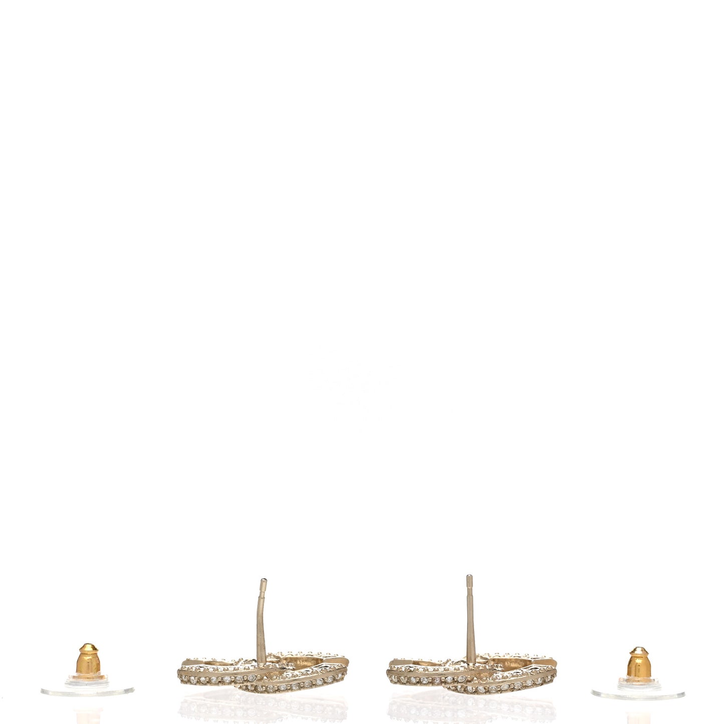 Crystal Timeless CC Earrings Light Gold