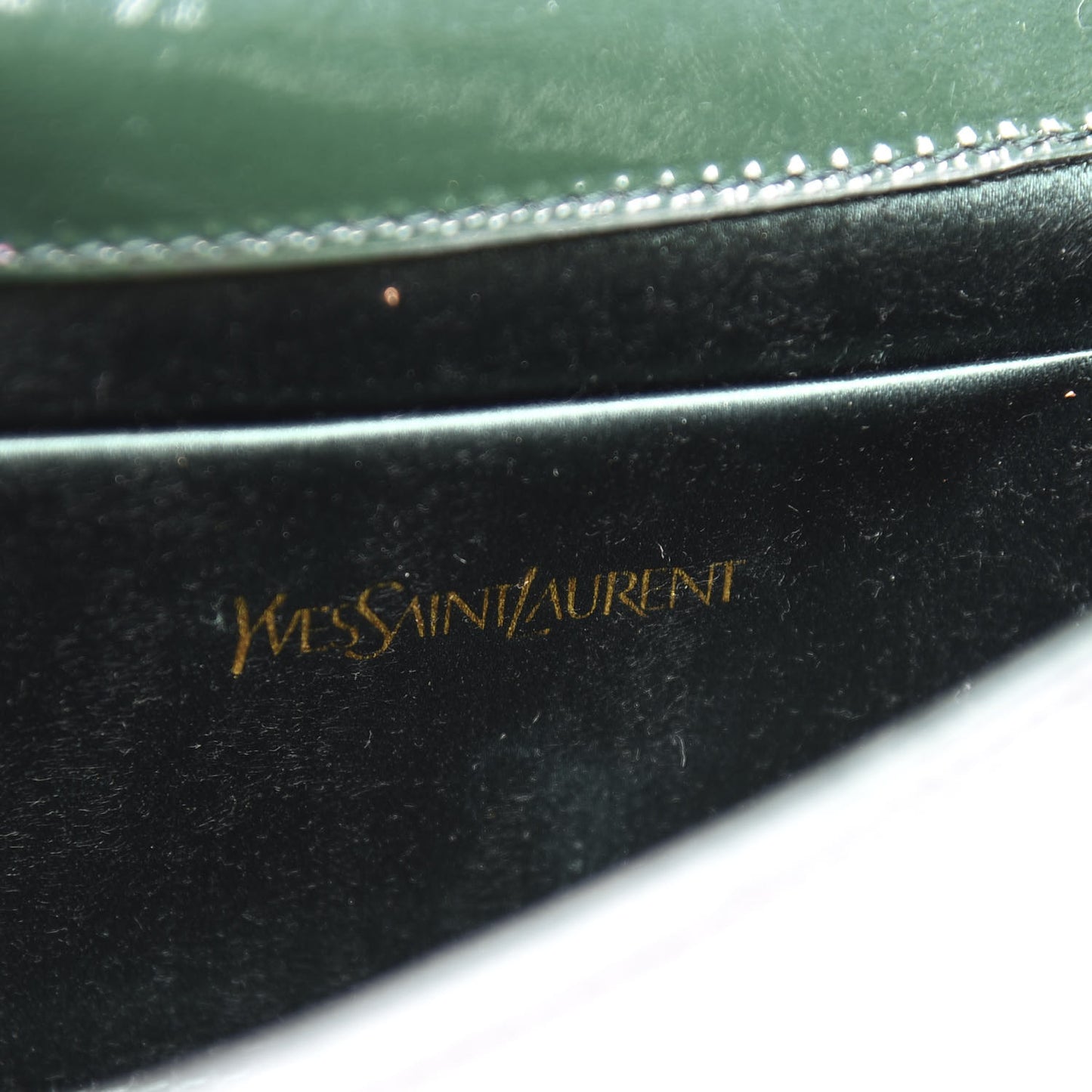 Textured Patent Belle de Jour Clutch Tartan Green