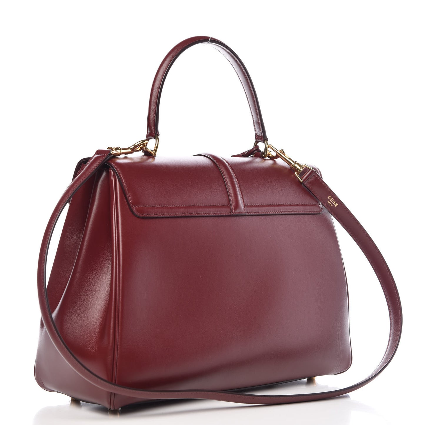 Satinated Calfskin Medium 16 Top Handle Bag Light Burgundy